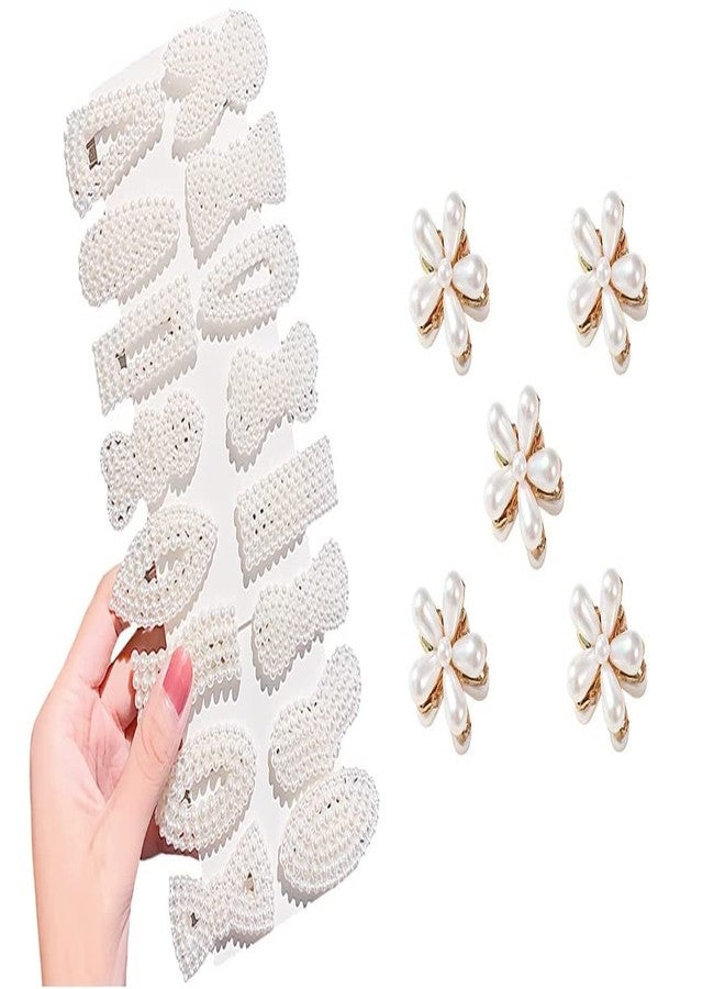 HAPPYMATES 12 Pieces Hair Barrettes Hair Clips Minimalist Women Lady Girl Hair Accessories Rhinestone Pearl Moon Star Pearl Hair Clip - Image 1