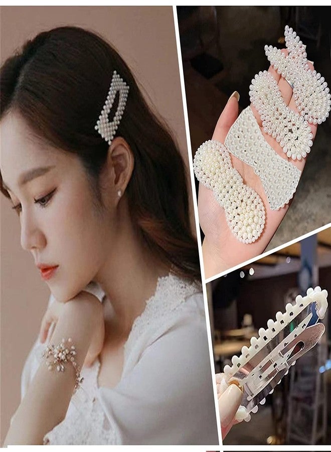 HAPPYMATES 12 Pieces Hair Barrettes Hair Clips Minimalist Women Lady Girl Hair Accessories Rhinestone Pearl Moon Star Pearl Hair Clip - Image 5