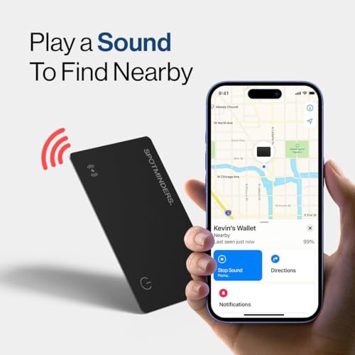 Spotminders. SPOTMINDERS Apple MFi Certified Wallet Tracker Card for Travel - Works with Apple Find My, IP68 Waterproof Rechargeable Tracking Card for Wallet Luggage Passport Purse - Ultra Slim 0.07in Item Finder - Image 4