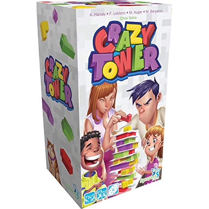 Asmodee Synapses Games  Crazy Tower  Board Game  Ages 8  14 Players  15 Minutes Playing Time - Image 1