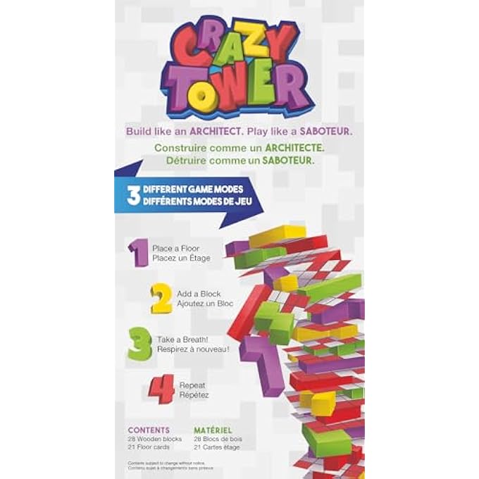 Asmodee Synapses Games  Crazy Tower  Board Game  Ages 8  14 Players  15 Minutes Playing Time - Image 4