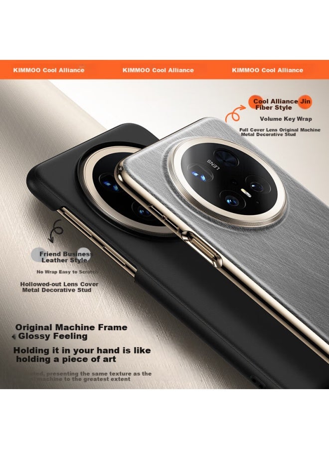 Kumeng Phone Case For Huawei Mate 70 Pro, Compatible With Pro+ Genuine Leather 70 Protective Cover, Metal Lens Full Protection, Ultra-thin Shockproof, For Men And Women, New Premium Versio - Image 3