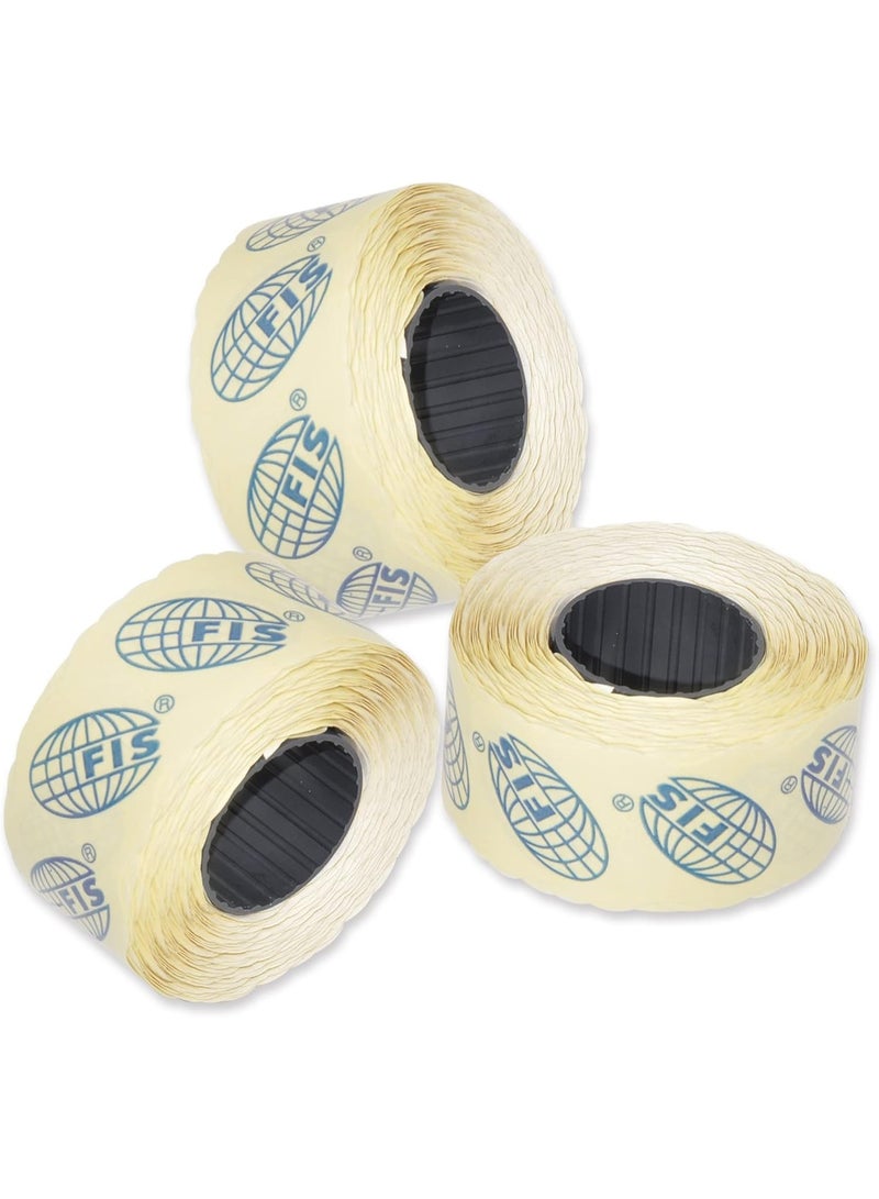 FIS White Labeler Roll, 26x16mm, 750 Labels/Roll, Box of 36 Rolls - Image 3