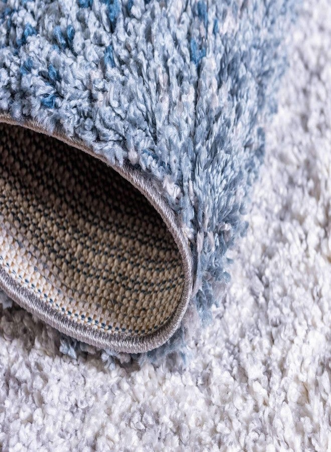 يونيك لوم سجادة منطقة من مجموعة يونيك لوم هيجي شاغ - متدرج الألوان (2' 2" × 6' ممر، أزرق/بيج) - Image 5