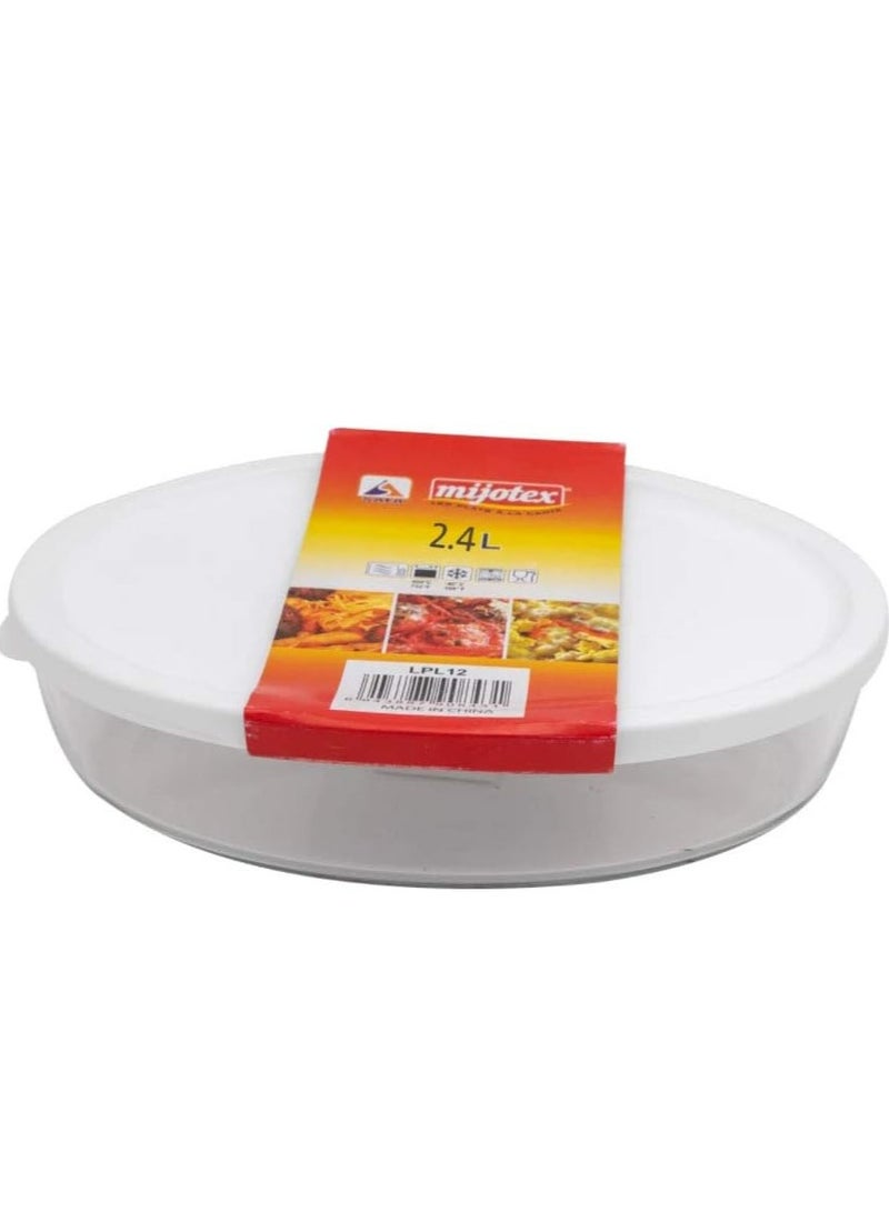 MIJOTEX Pyrex Oval Glass Oven Tray 2.4Liters 29*20Cm - Image 1