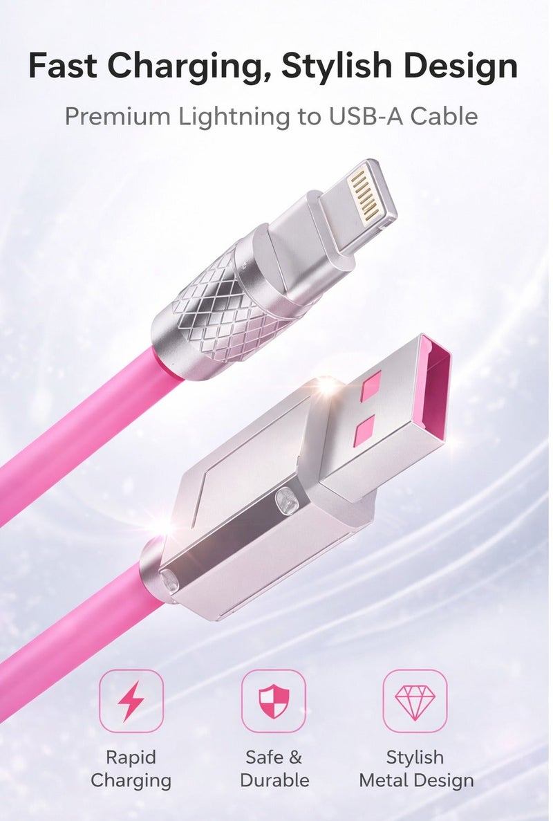 High-Speed 1m USB to Lightning Cable – Apple Certified Fast Charger and Data Transfer Cord – Compatible with iPhone 14/13/12/11/XS/X/8/7, iPad, iPod – Durable, Tangle-Free, Reliable Design - Image 2