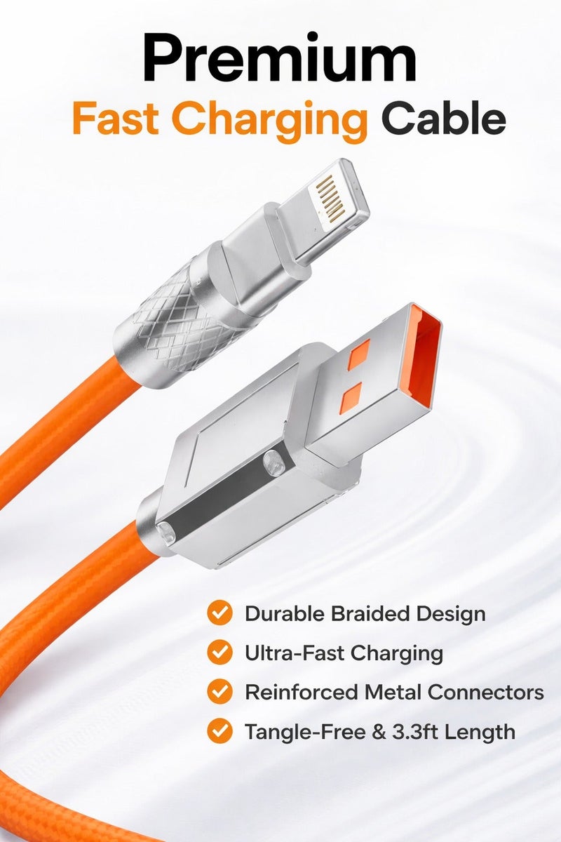 High-Speed 1m USB to Lightning Cable – Apple Certified Fast Charger and Data Transfer Cord – Compatible with iPhone 14/13/12/11/XS/X/8/7, iPad, iPod – Durable, Tangle-Free, Reliable Design - Image 1