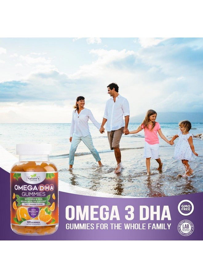Nature's Choice Omega 3 Fish Oil Gummies Extra Strength Omega 3S With Dha & Epa Heart Healthy Joint & Brain Support Nature Omega 3 Fish Oil Supplement Gummy Vitamin For Men & Women Orange Flavor 120 Gummies  - Image 5