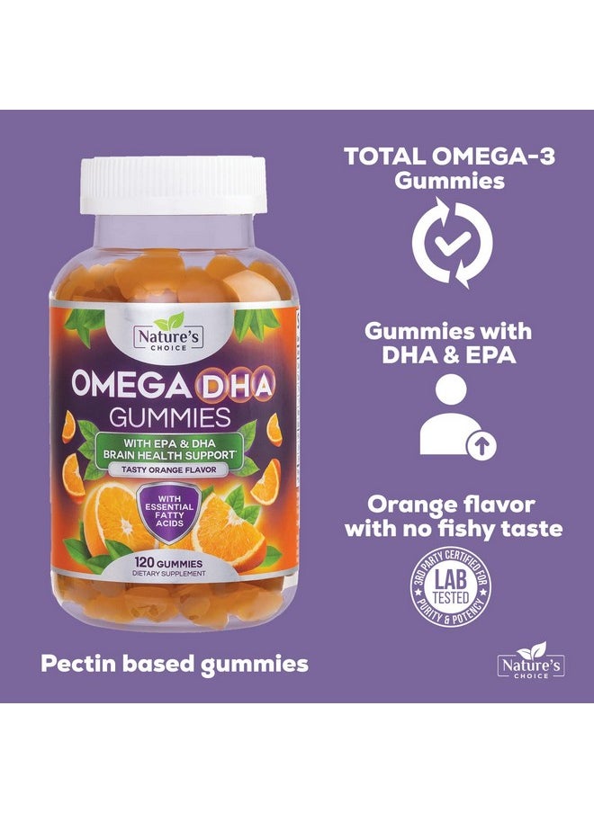 Nature's Choice Omega 3 Fish Oil Gummies Extra Strength Omega 3S With Dha & Epa Heart Healthy Joint & Brain Support Nature Omega 3 Fish Oil Supplement Gummy Vitamin For Men & Women Orange Flavor 120 Gummies  - Image 4