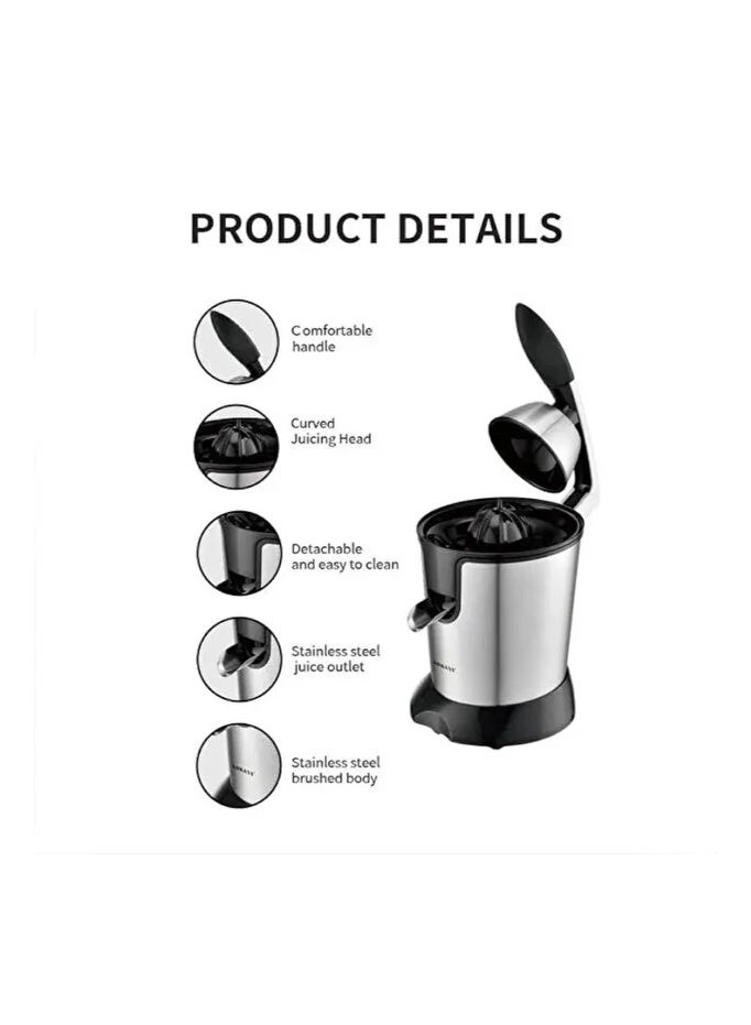 Denx Electric Fruit Juicer DX3212 Stainless Steel Juice Extractor, Fresh Citrus Juicer Machine for Orange, Lemon and Soft Fruits, Easy Operation, Compact Kitchen Appliance for Homemade Juice - Image 2