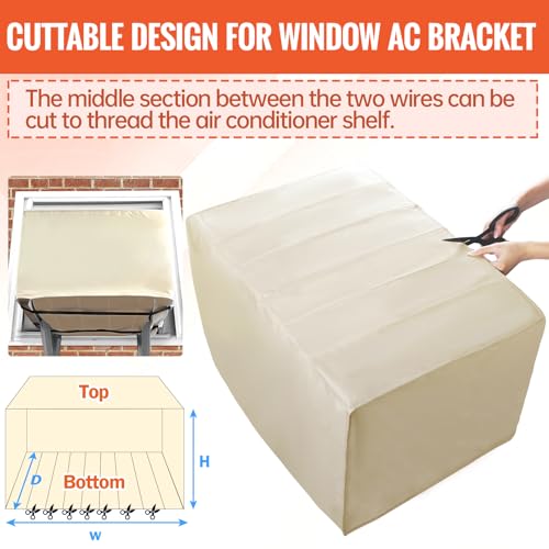 Amerbro Window Air Conditioner Covers for Outside Unit to Protect AC and Winter Insulation, Waterproof & Snowproof AC Covers for Outside Window Units with 3 Layers Insulation, 21" W x 15" H x 16" D - Beige - Image 5