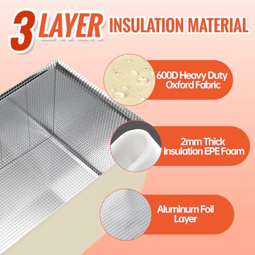Amerbro Window Air Conditioner Covers for Outside Unit to Protect AC and Winter Insulation, Waterproof & Snowproof AC Covers for Outside Window Units with 3 Layers Insulation, 21" W x 15" H x 16" D - Beige - Image 3