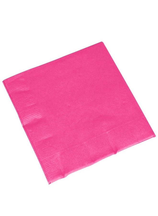 Amscan Elegant Bright Pink 2-Ply Luncheon Napkins - 6.5" x 6.5" (40-Pack) - Soft & Durable, Vibrant Mid Count Napkins - Perfect for Events, - Image 4
