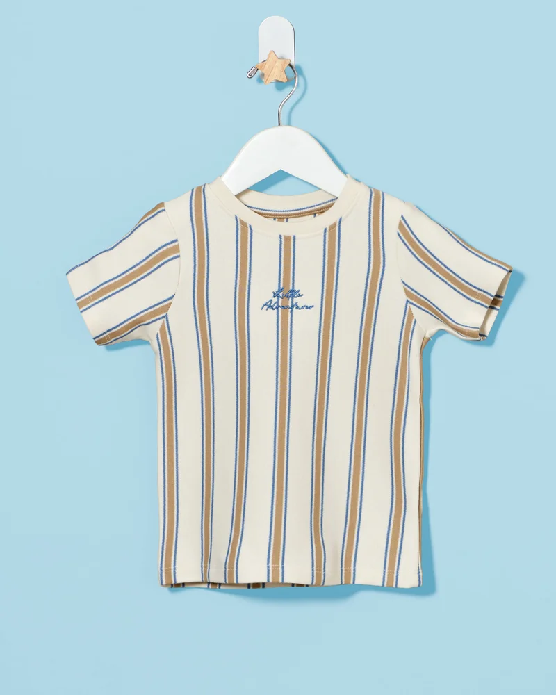 REDTAG Infant Boys Beige T-Shirt With Shorts Set
