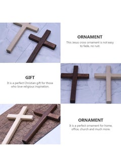 6 Pcs Wooden Cross Crafts DIY Mini Wooden Crosses Charms Pendants Catholic Cross Prayer Handheld Ornaments for Church Party Favors Wall Decoration Jewelry Projects