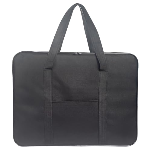 JJRING Art Portfolio Case, Wire Framed Nylon Portfolio Tote, Art Storage Bag in 23 Inches by 17 Inches, Great Carrying Bag for Artworks, Posters, Drawings, Prints(Black) - Image 1