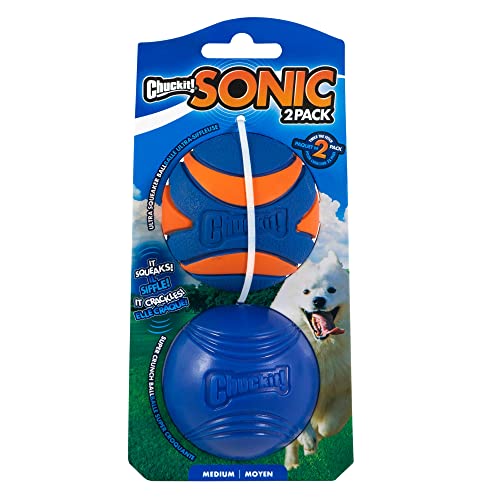 Chuckit! Sonic Dog Ball Medium (2.5 Inch Diameter) Pack of 2, for Breeds 20-60 lbs - Image 5