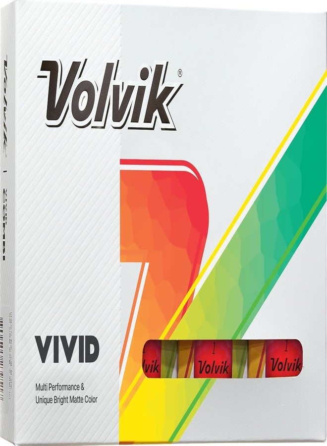 Volvik Vivid Matte Golf Balls (One Dozen) (Red) - Image 1