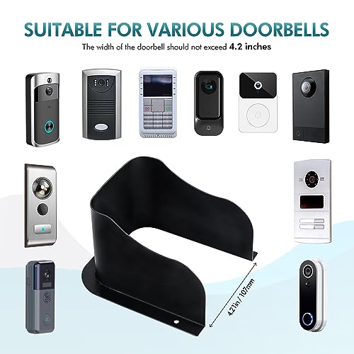Laowu Ring Doorbell Cover Weatherproof, Large Metal Ring Doorbell Protector, Access Control Rain Cover, Outdoor Keypad Cover Protector, Ring Video Doorbell Waterproof Cover, Camera Doorbell Cover Black - Image 4