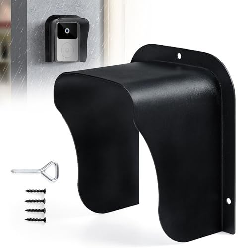 Laowu Ring Doorbell Cover Weatherproof, Large Metal Ring Doorbell Protector, Access Control Rain Cover, Outdoor Keypad Cover Protector, Ring Video Doorbell Waterproof Cover, Camera Doorbell Cover Black - Image 1