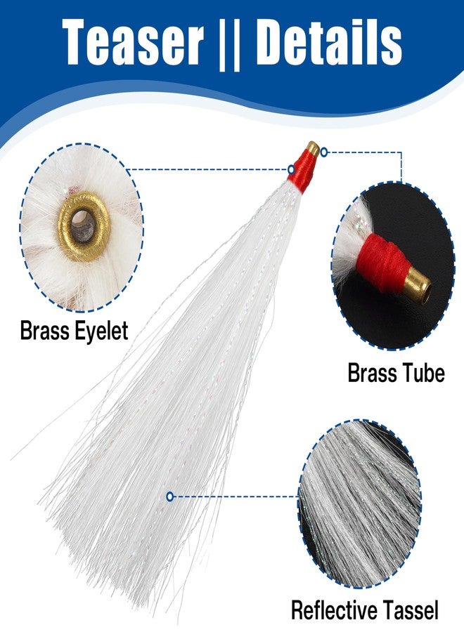 FUSIGO Fishing Bucktail Teaser, 9/18pcs Saltwater Bucktail Fishing Lures Copper Tube Teasers for Flounder Rig Fishing Teasers Plugs (9pcs Mixed) - Image 3