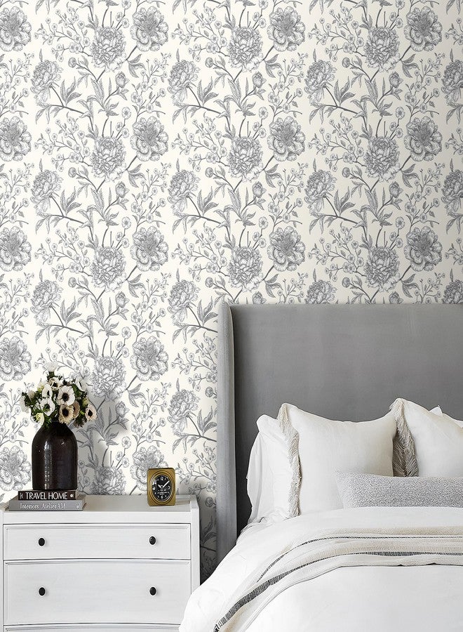 Decotalk ورق جدران ديكوتالك الزهري اللاصق، ورق جدران زهري مقاس 17.5 × 120 بوصة، ورق لاصق زهري للخزائن، ورق جدران زهري أبيض لغرفة النوم، ورق جدران على شكل فروع، ورق جدران قابل للإزالة مناسب للمستأجرين - Image 2