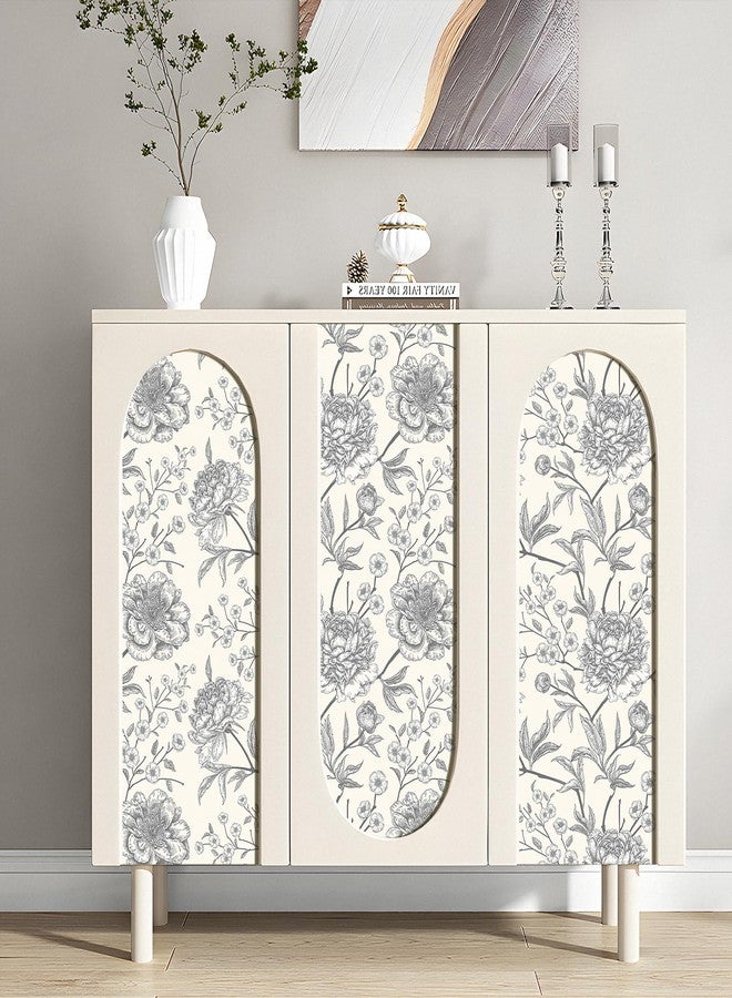 Decotalk ورق جدران ديكوتالك الزهري اللاصق، ورق جدران زهري مقاس 17.5 × 120 بوصة، ورق لاصق زهري للخزائن، ورق جدران زهري أبيض لغرفة النوم، ورق جدران على شكل فروع، ورق جدران قابل للإزالة مناسب للمستأجرين - Image 5