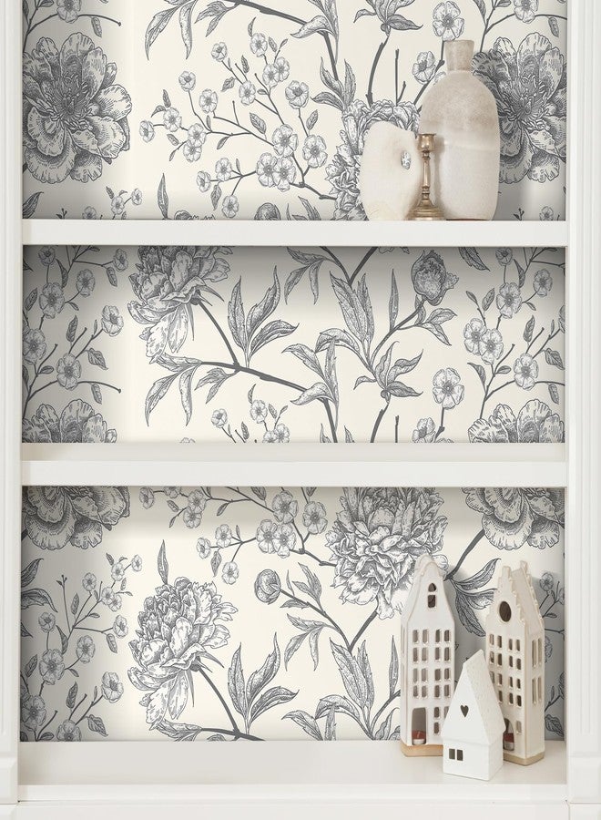 Decotalk ورق جدران ديكوتالك الزهري اللاصق، ورق جدران زهري مقاس 17.5 × 120 بوصة، ورق لاصق زهري للخزائن، ورق جدران زهري أبيض لغرفة النوم، ورق جدران على شكل فروع، ورق جدران قابل للإزالة مناسب للمستأجرين - Image 4