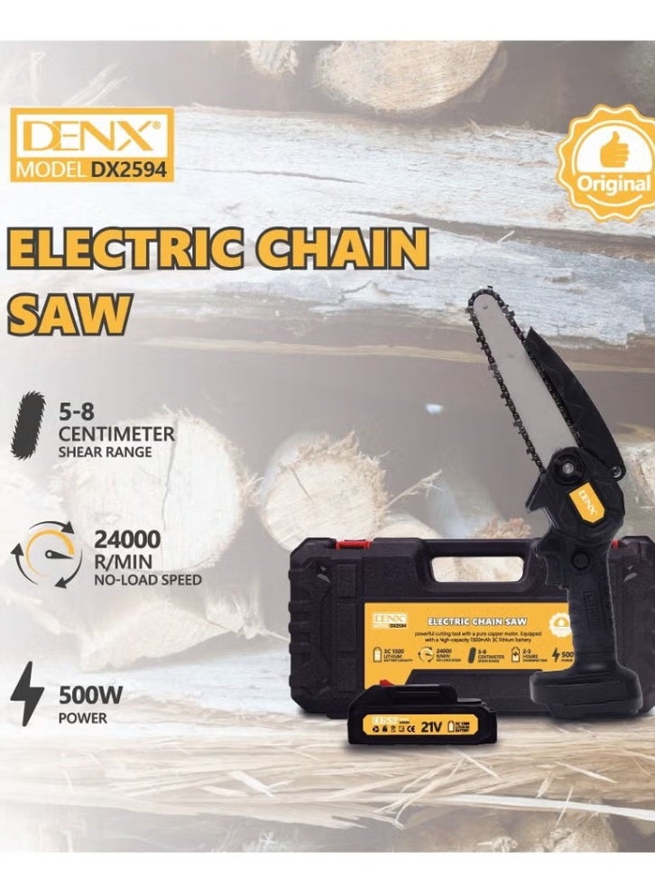 Denx Portable one-handed electric saw for cutting wood, tree branches, pruning, and gardening. - Image 5