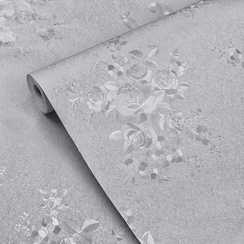 SUNBIRD 1 Roll Self-Adhesive Wallpaper, Gray Floral Pattern Contact Paper, Peel and Stick, Waterproof Removable Living Room Kitchen Bedroom 60x200cm - Image 5