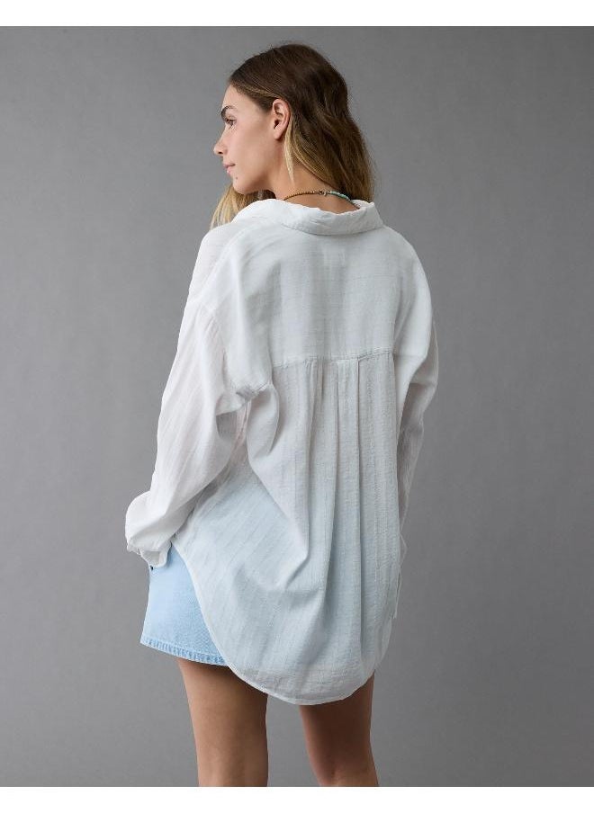 American Eagle AE Perfect Button-Up Shirt  - Image 2