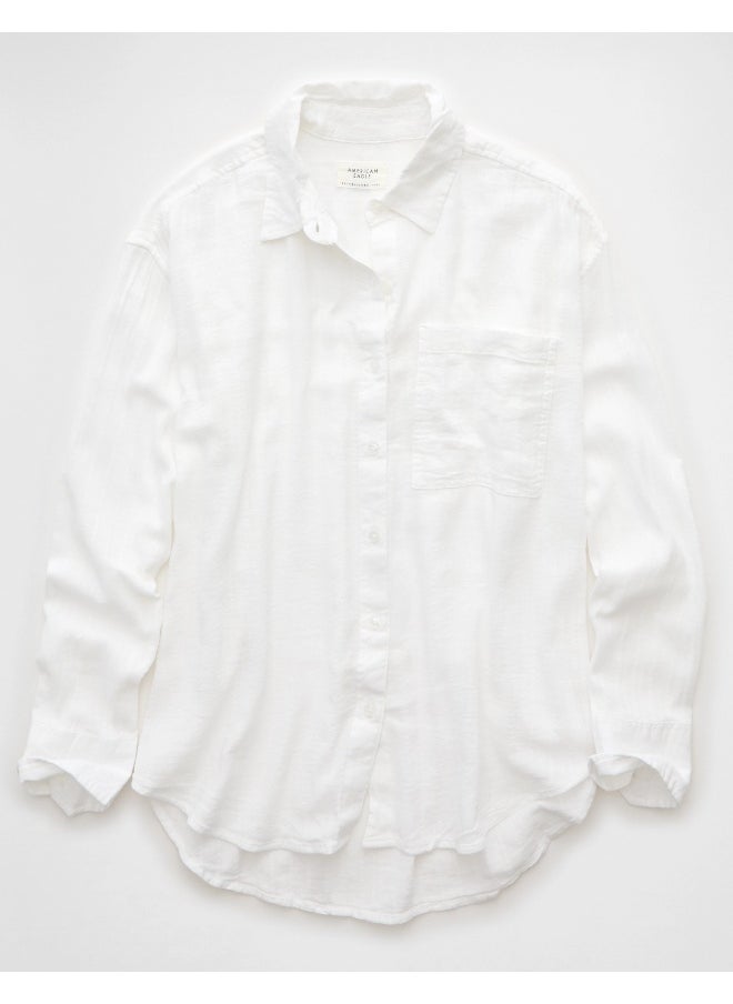 American Eagle AE Perfect Button-Up Shirt  - Image 4