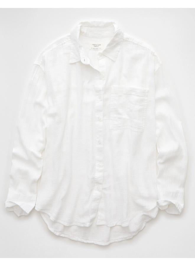 American Eagle AE Perfect Button-Up Shirt  - Image 3
