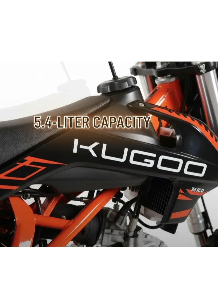 Kugoo 125CC Off Road Petrol Dirt Bike 2026 Model - 125CC Motor Power - 12V 5Ah Battery - 5.4L Fuel Tank - 80km/h Max Speed - Orange/Black - Image 5