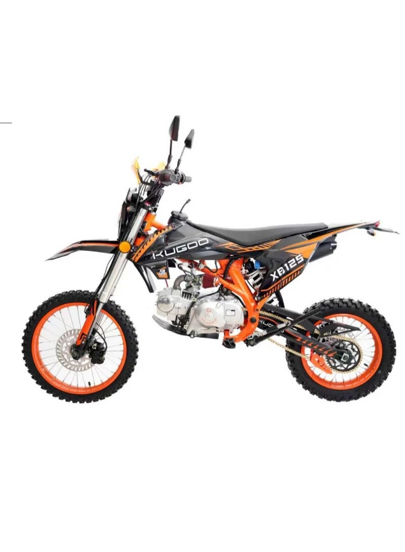 Kugoo 125CC Off Road Petrol Dirt Bike 2026 Model - 125CC Motor Power - 12V 5Ah Battery - 5.4L Fuel Tank - 80km/h Max Speed - Orange/Black - Image 1