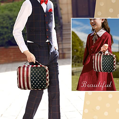 FINPAC Bible Cover, Carrying Book Case Church Bag Bible Protective with Handle and Zippered Pocket, Gift for Mother Lady Women Men, US Flag - Image 3