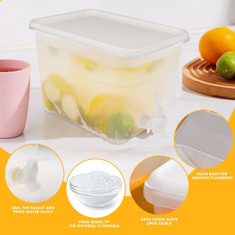 BEWBBAT 6 Pack 1.3 Gallon Fridge Drink Beverage Dispenser with Spigot, Leak-Proof Plastic Water Container Ice Juice Dispenser with Spigot for Party Daily Use - Image 3