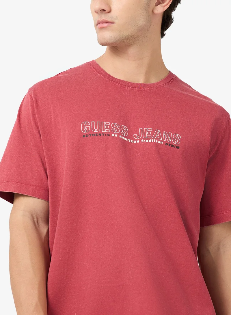 Guess  Casual Crew Neck T-Shirt for Men | Best Price UAE