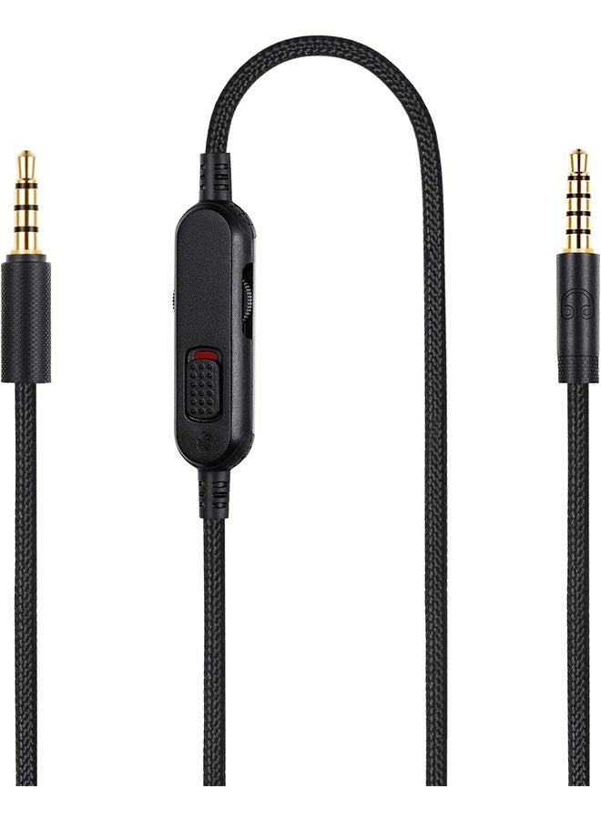 كابل G Pro X، كابل سماعة رأس ألعاب قابل للفصل بديل لـ Logitech G Pro / G433 / G233، سلك مضفر من النايلون مقاس 3.5 مم (1/8 بوصة) مع مفتاح كتم الصوت المدمج ووحدة التحكم في مستوى الصوت، بطول 6 أقدام - Image 4