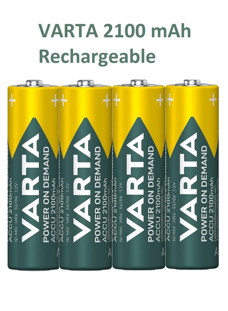 فارتا بطارية AA قابلة لإعادة الشحن من نوع Ni-Mh، 4 قطع، 2100 مللي أمبير في الساعة - Image 2