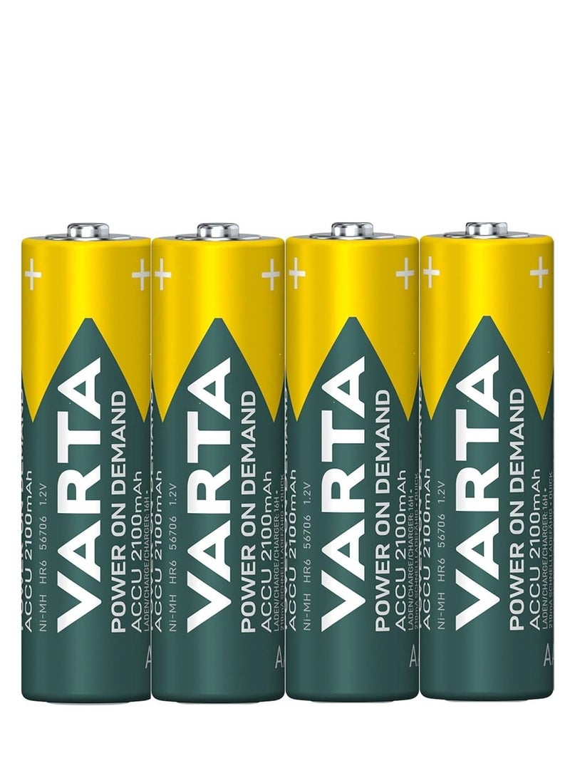 فارتا بطارية AA قابلة لإعادة الشحن من نوع Ni-Mh، 4 قطع، 2100 مللي أمبير في الساعة - Image 3