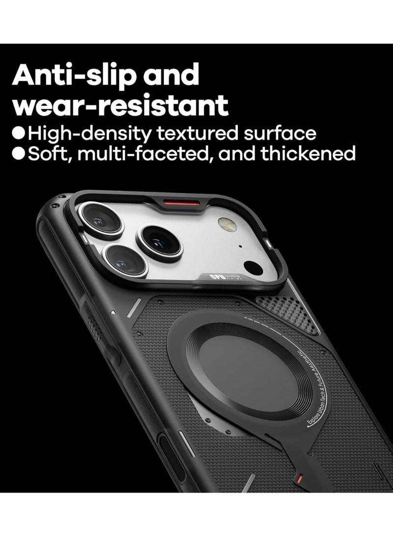 Aulumu A17 Rugged Case for iPhone 17 Pro | MagSafe Compatible | Integrated Drop Protection | Touch-Sensitive Buttons | Military-Grade Outdoor Design Black - Image 4