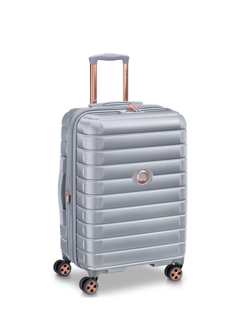 DELSEY Paris Helium Shadow 5.0 55cm Hardcase 4 Double Wheel Cabin Luggage Trolley Platinum