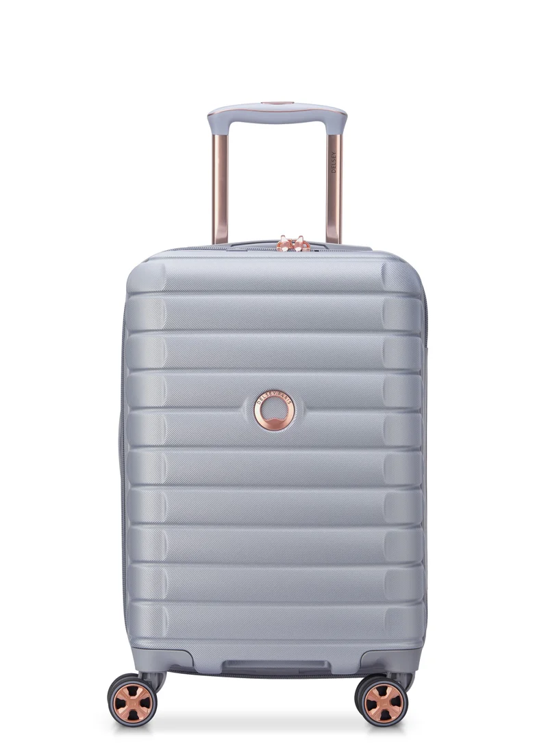 DELSEY Paris Helium Shadow 5.0 55cm Hardcase 4 Double Wheel Cabin Luggage Trolley Platinum