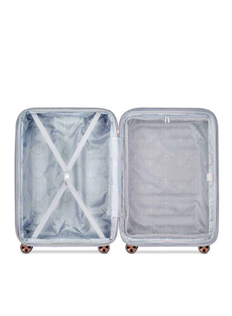 DELSEY Paris Helium Shadow 5.0 55cm Hardcase 4 Double Wheel Cabin Luggage Trolley Platinum