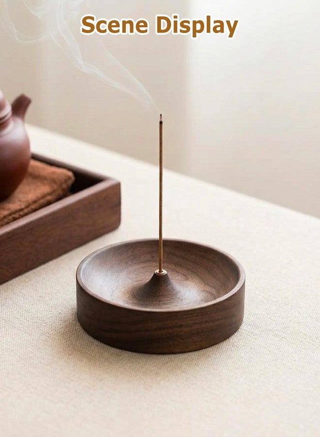 DAWZMR 3PCS Incense Holder for Sticks with 3PCS Ash Brush, Wooden Black Walnut Burner Ash Catcher Bowl Tray for Home Décor, Meditation, Yoga, Spa - Image 5