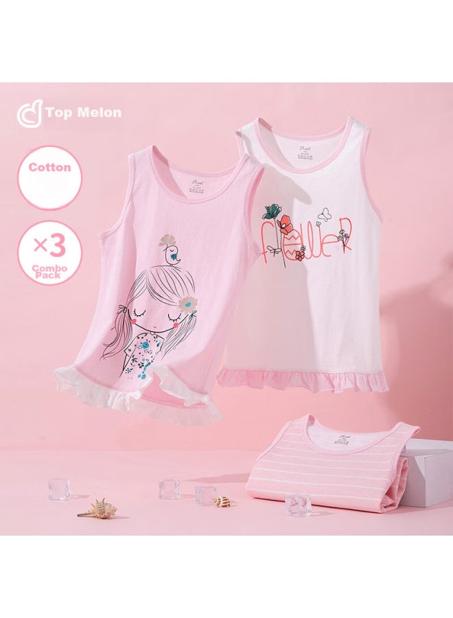 Top melon Dingguagua Girls' Cotton Vest, Class A Children's Underwear, Inner Wear Undershirt, Girls' Camisole, Undershirt, 6416, 130 - Image 1