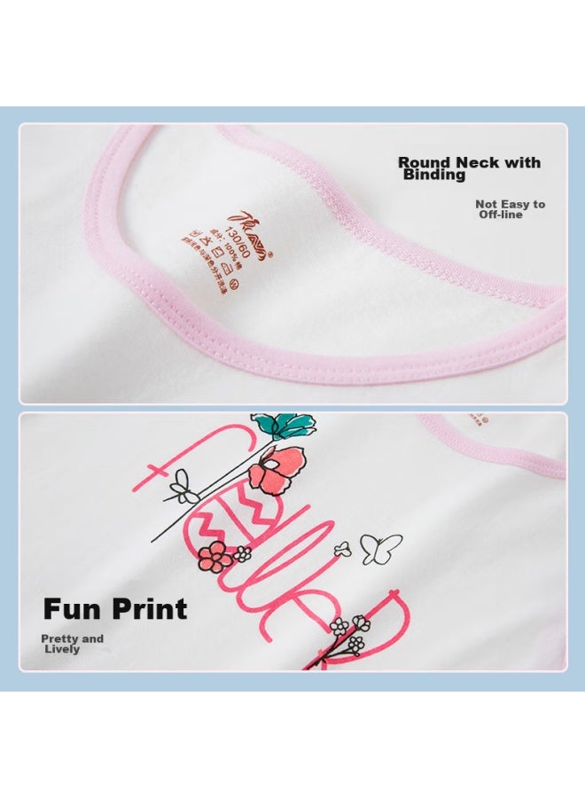 Top melon Dingguagua Girls' Cotton Vest, Class A Children's Underwear, Inner Wear Undershirt, Girls' Camisole, Undershirt, 6416, 130 - Image 4