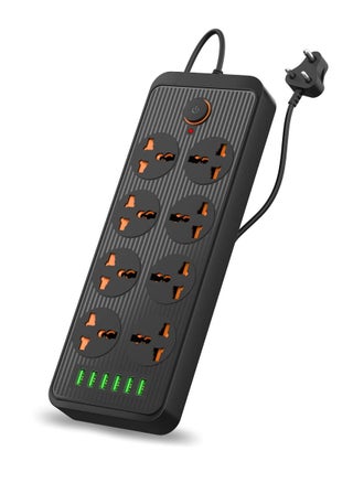 Portronics power plate 7 with 6 USB Port + 8 power sockets smart electric universal extension board multi plug with 2500W, 3Mtr cord length, 2.1A USB output - pzsku/ZC18748208D15693F8192Z/45/_/1715856681/f76ed873-d6f5-4d1a-8e4a-eb34a00a1fda