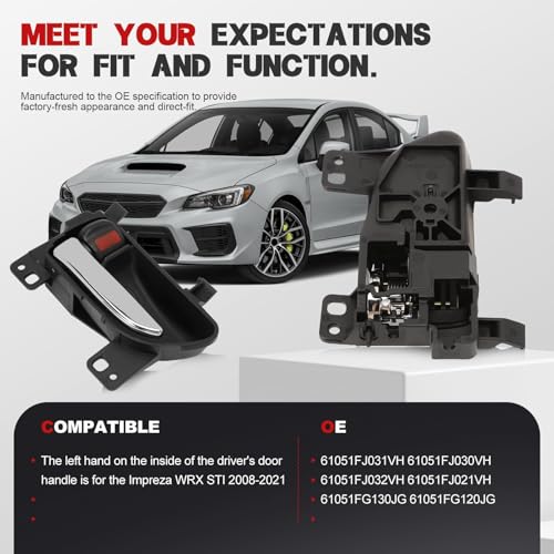 Taesayl Front Rear Interior Door Handle for Forester 201418 Crosstrek 201317 Impreza 201216 WRX sti 201521 Replace SU00304769 61051FJ021VH 61051FJ031VH Driver Passenger Side Inside Handle - Image 3